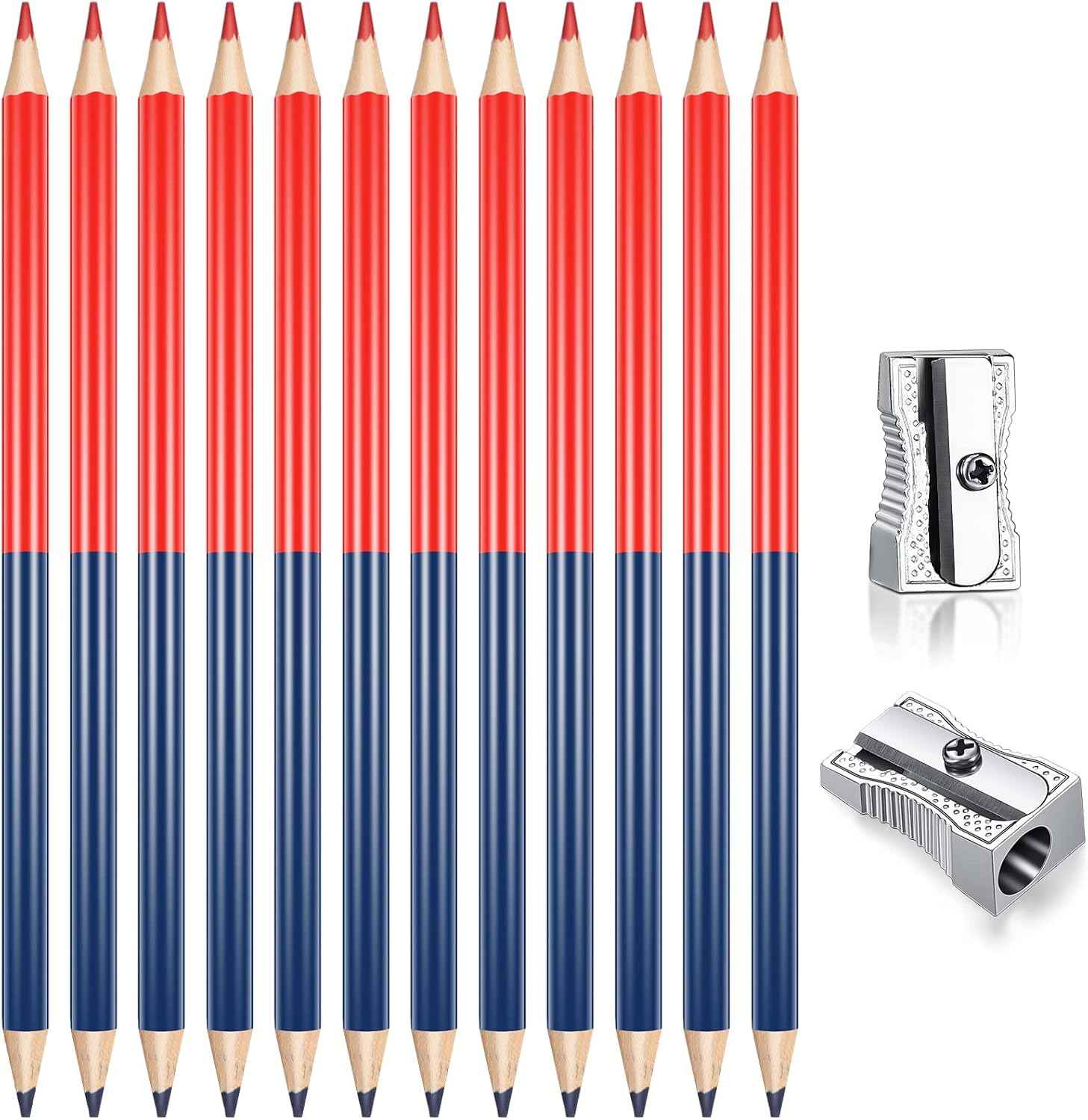 DELI Red and Blue Double Colored Checking Pencils 24 Pieces