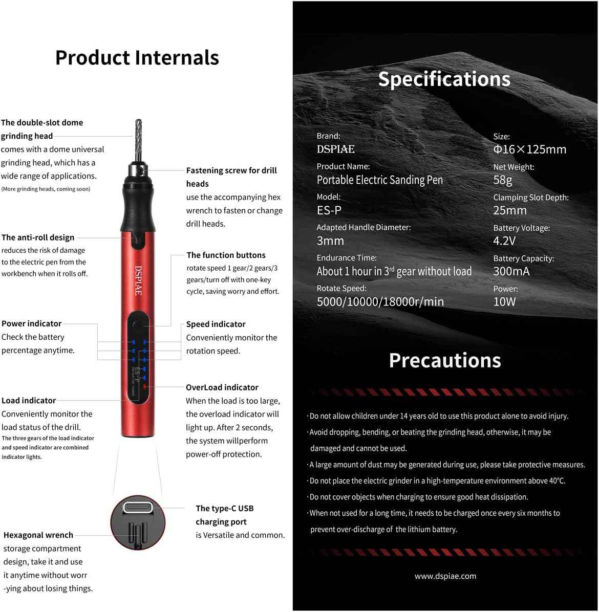 USB Charge Portable Electric Micro Sanding Pen For Hobby Model Craft - TTpen