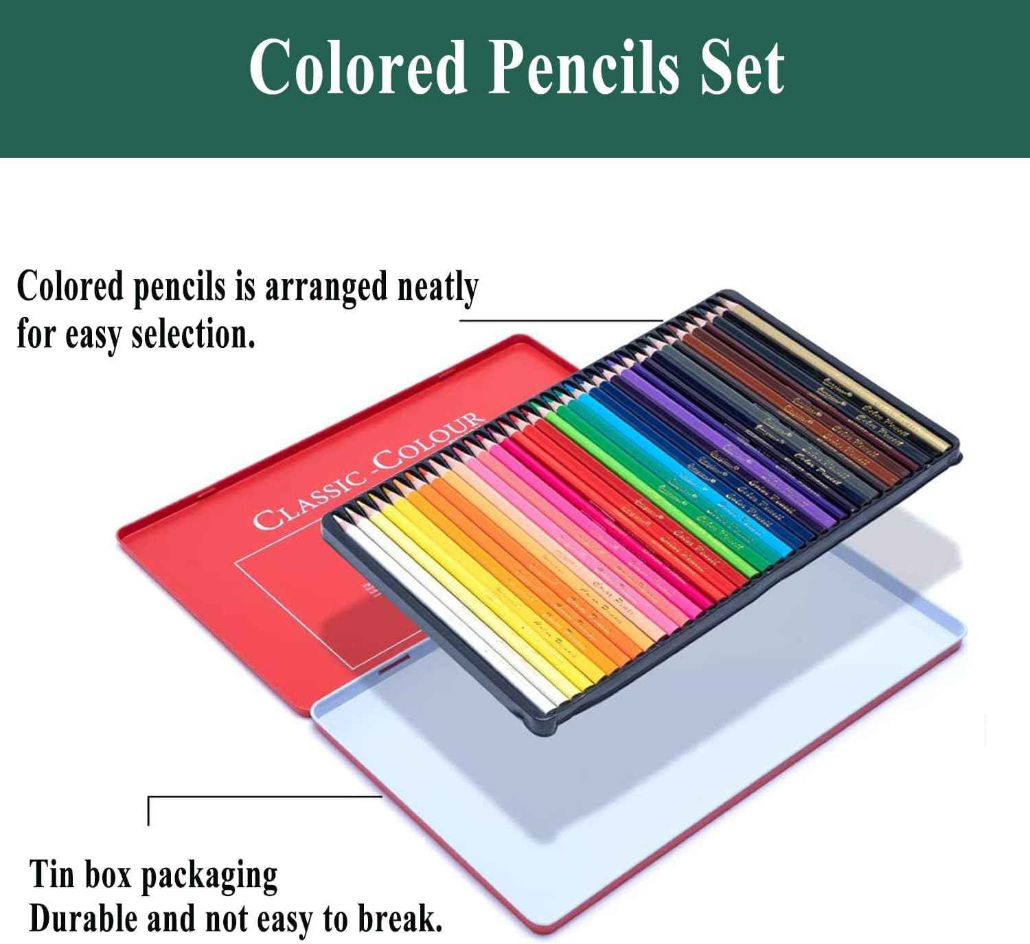 GIORGIONE 36 Classic Colour Pencils Oil Based Tin Box - TTpen