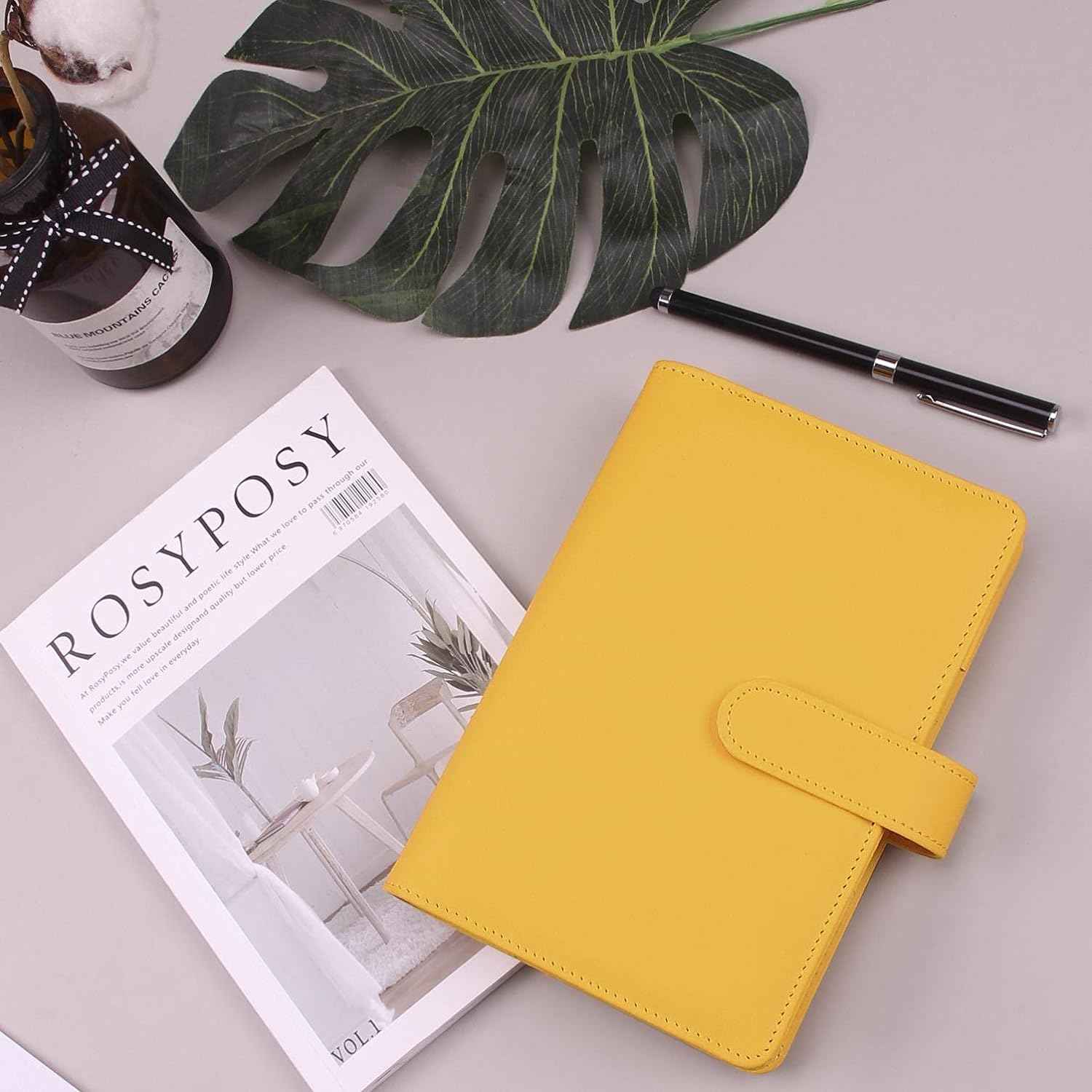 A6 Budget Binder,PU Leather with 12PCS Cash Pockets - TTpen