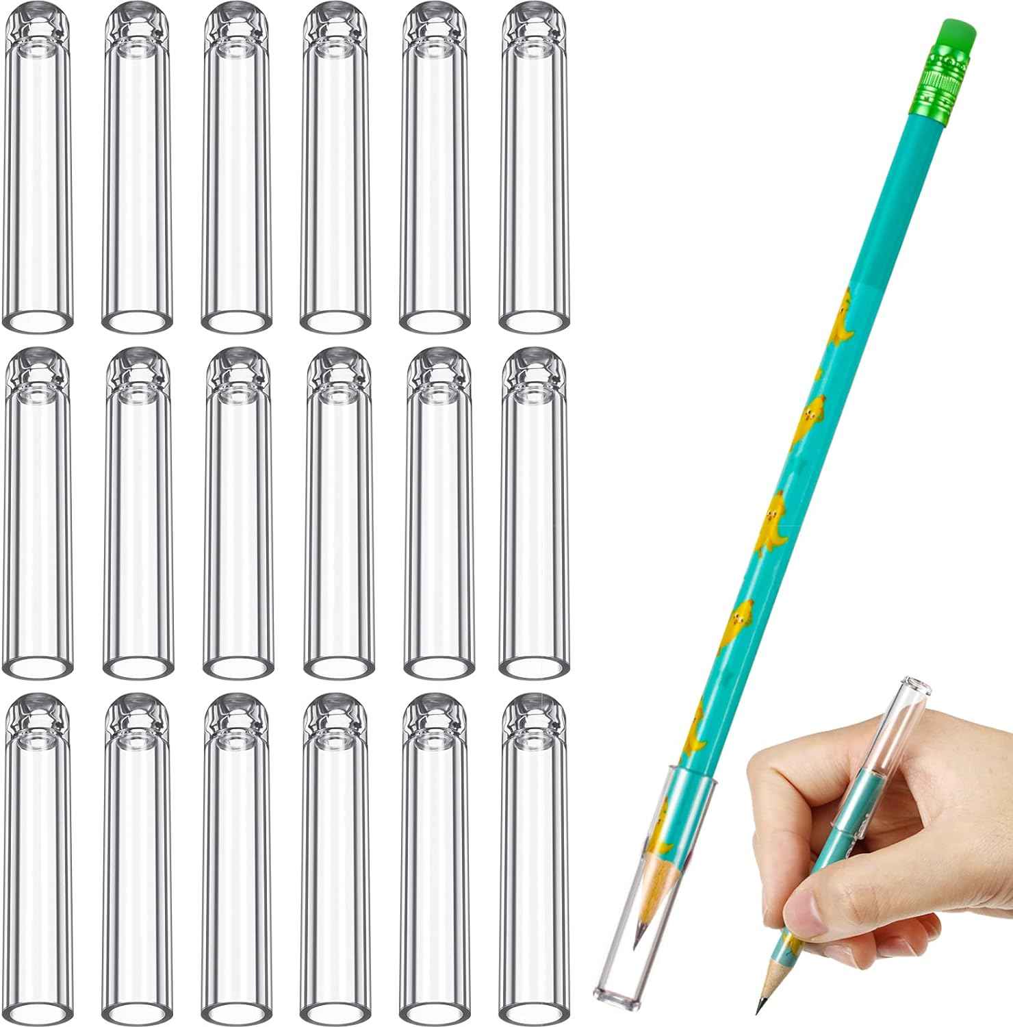 18Pcs Plastic Pencil Caps Tip Protector for Wooden Pencil Extender - TTpen