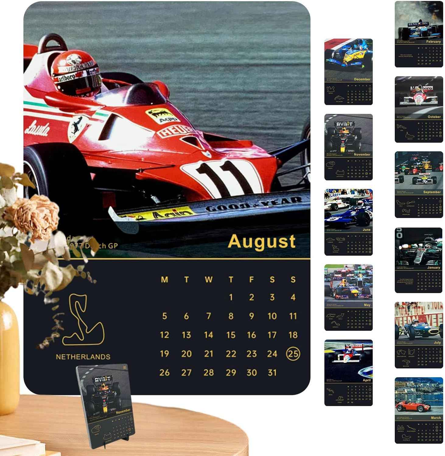 2024 Wall Formula 1 Monthly Calendar for F1 Fans - TTpen