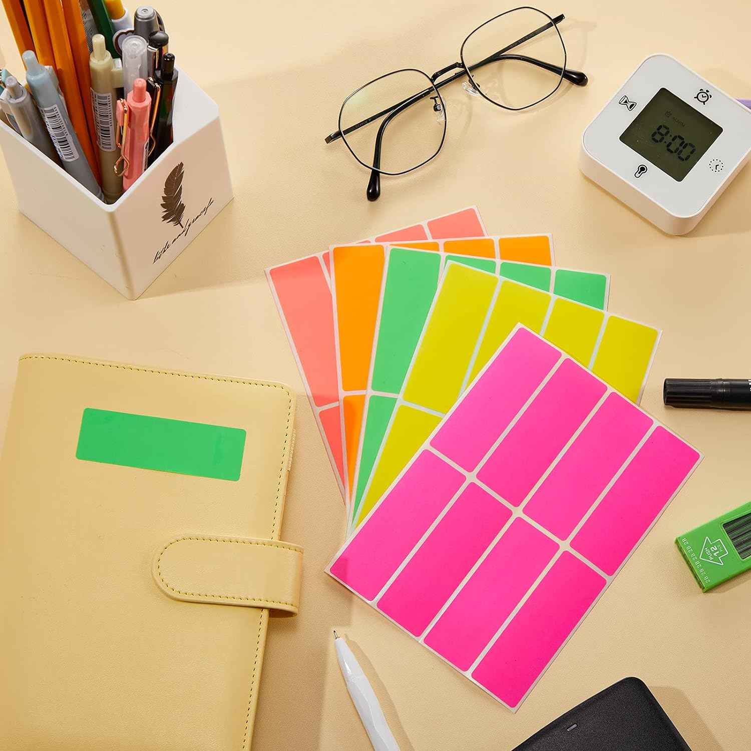 640Pcs Rectangular Color Coding Label Stickers 3 x 1 inch - TTpen