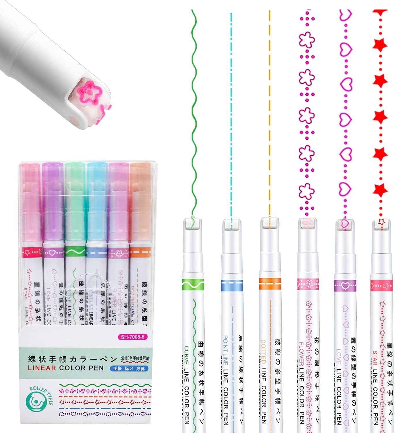 6pcs Curve Highlighter Craft Pens 2 Pack - TTpen