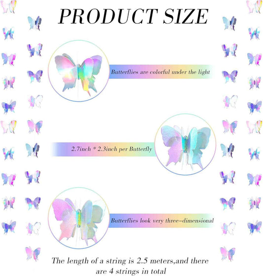 3D Butterfly Hanging Party Garlands Laser Paper Decoration - TTpen