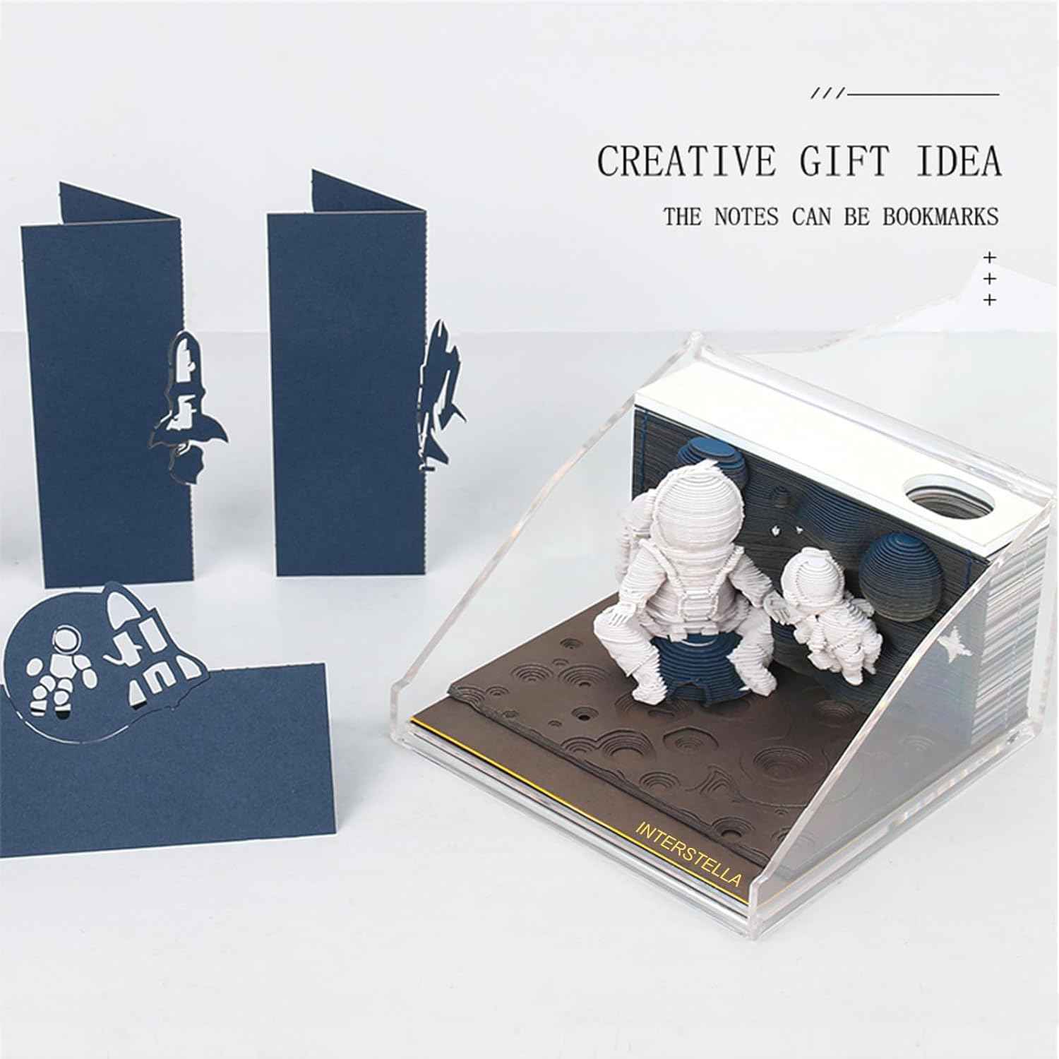 Astronauts Paper Notepad 3D Memo Pads with Pen Holder - TTpen