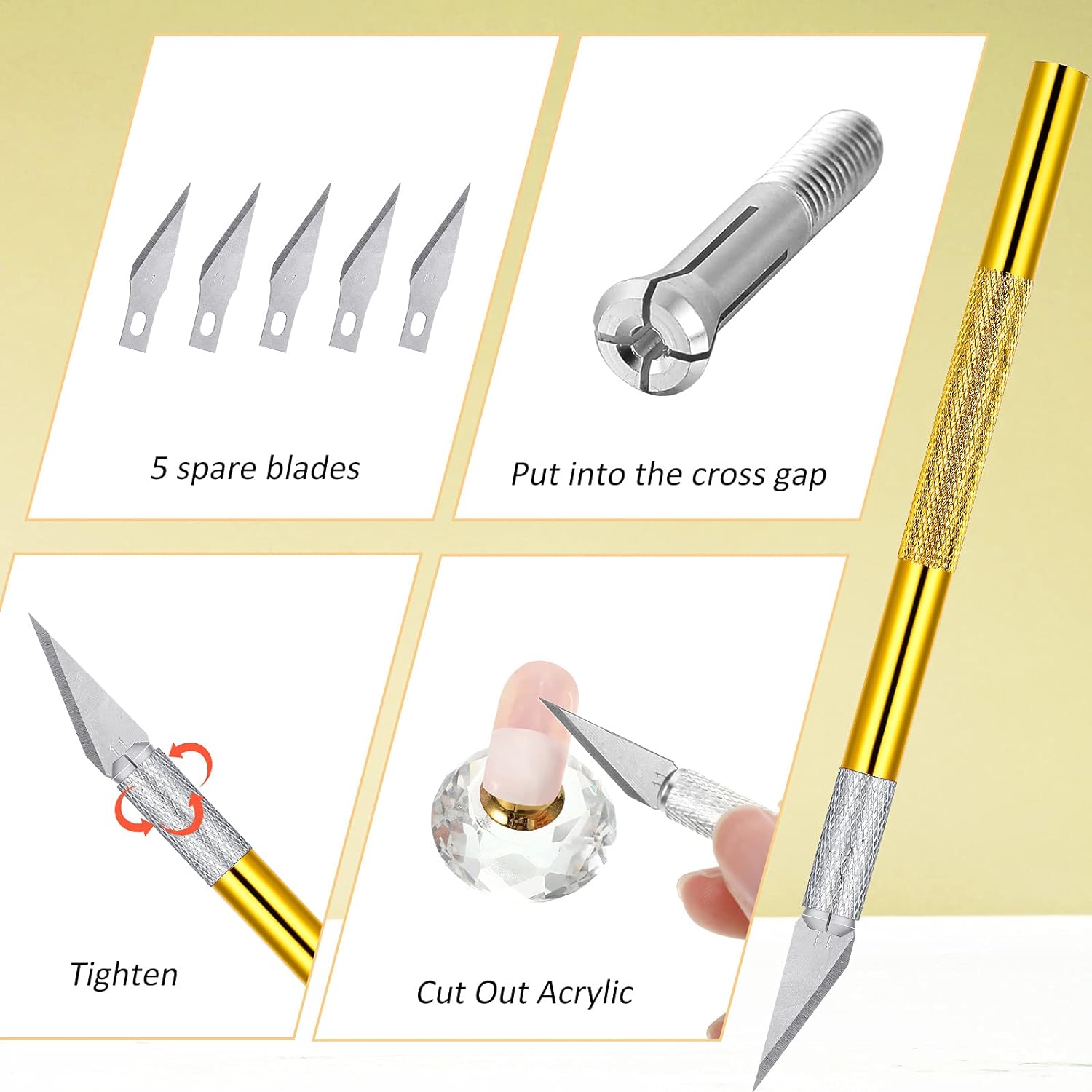 19Pcs French Nail Trimmer Set with Cutting Knife and Spare Blades
