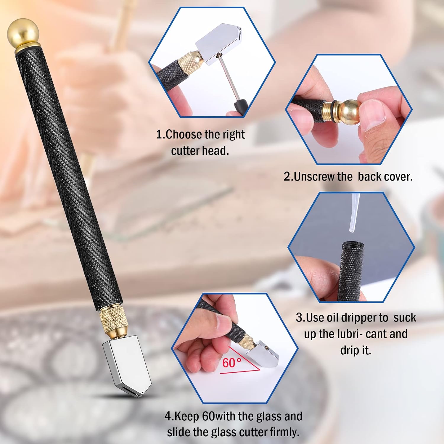 Glass Running Pliers and Pencil Style Glass Cutter Tool Set