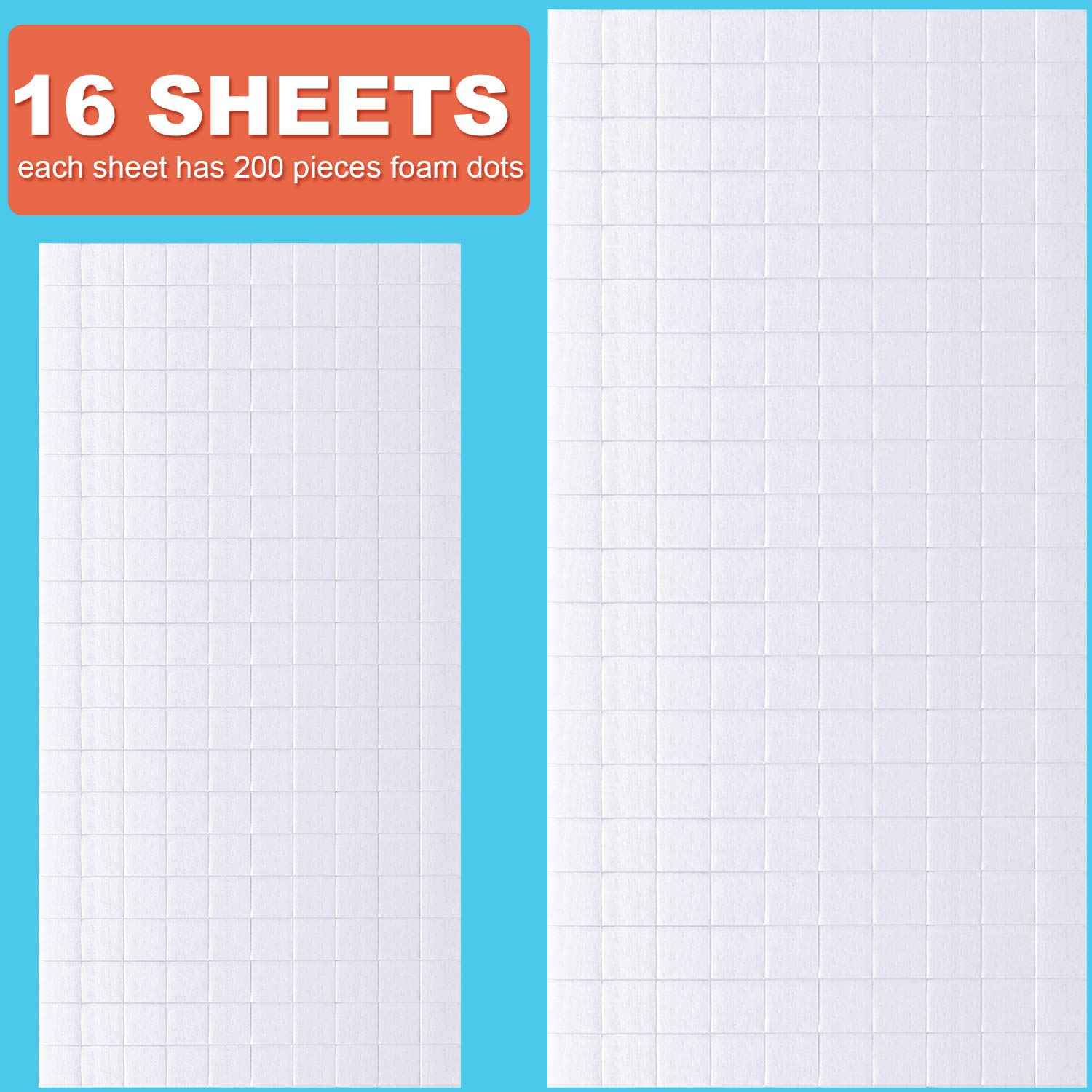 16 Sheets Craft Foam Dots Adhesive 2 Sizes - TTpen