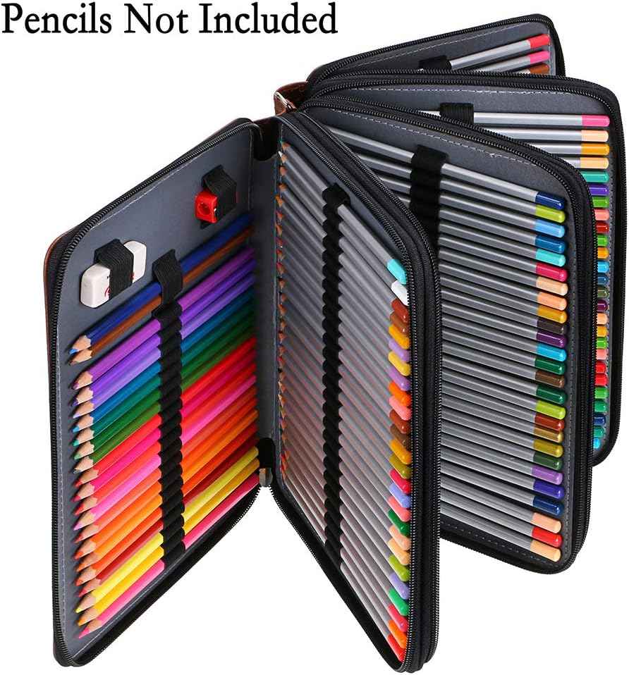 200 Slots PU Leather Pencil Case Holder Organizer - TTpen