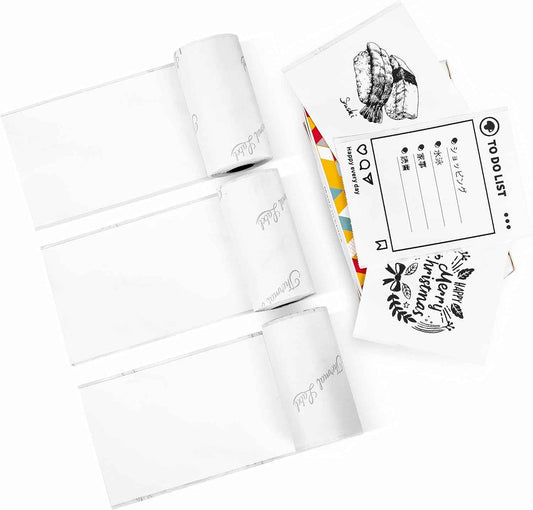 Phomemo White Adhesive Thermal Sticker Paper 50mm for T02 M02 M04S Printer - TTpen
