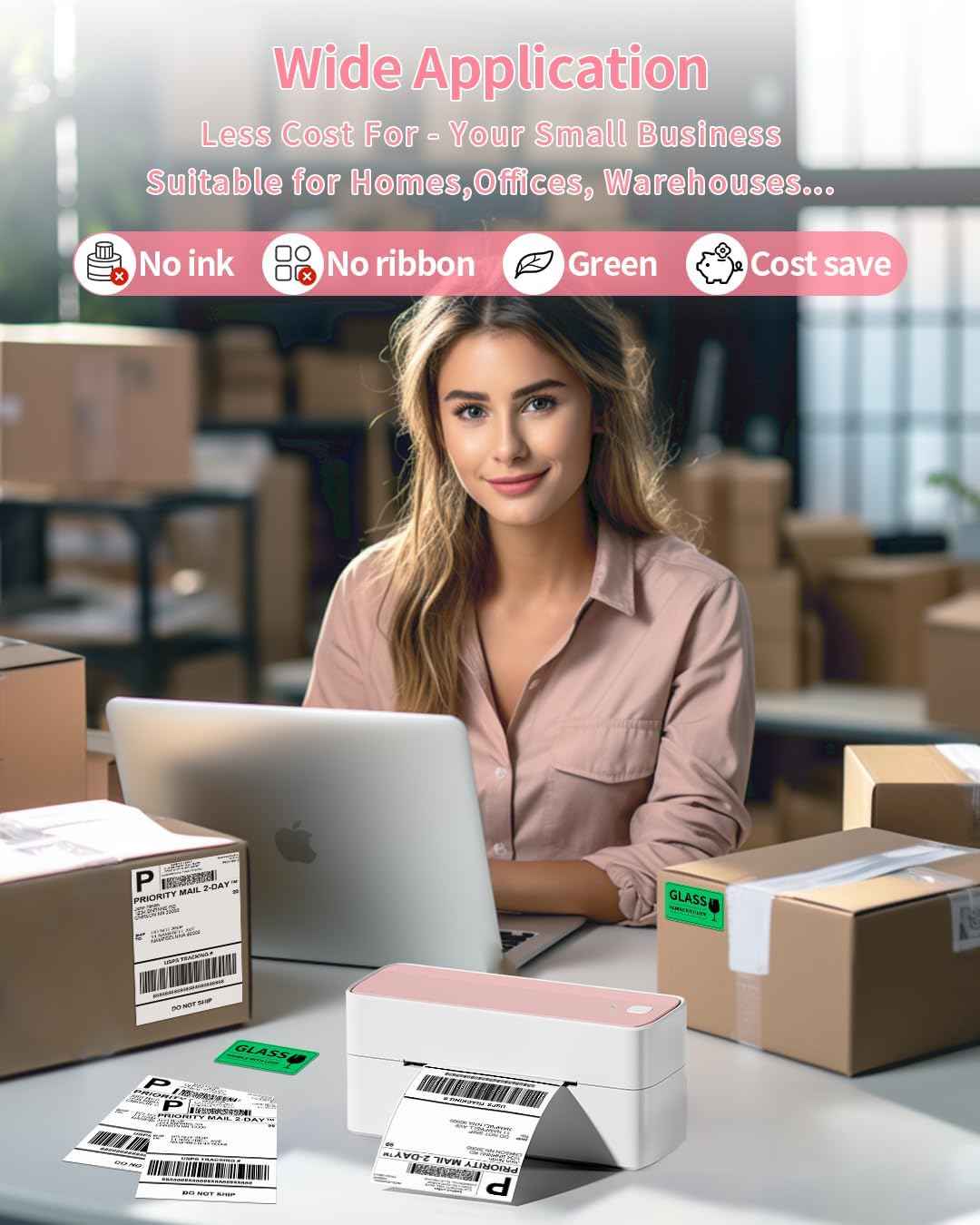 Phomemo 241BT Bluetooth Thermal Label Shipping Printer 4x6 - TTpen