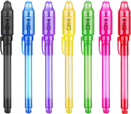 7pcs Invisible Ink Spy Pen with UV Light for Kids Secret Message - TTpen