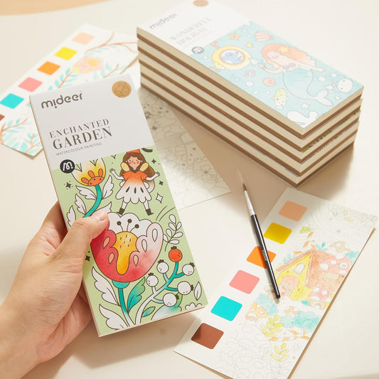 MiDeer Pocket Watercolor Paper Painting Book for Kids 3 Pack