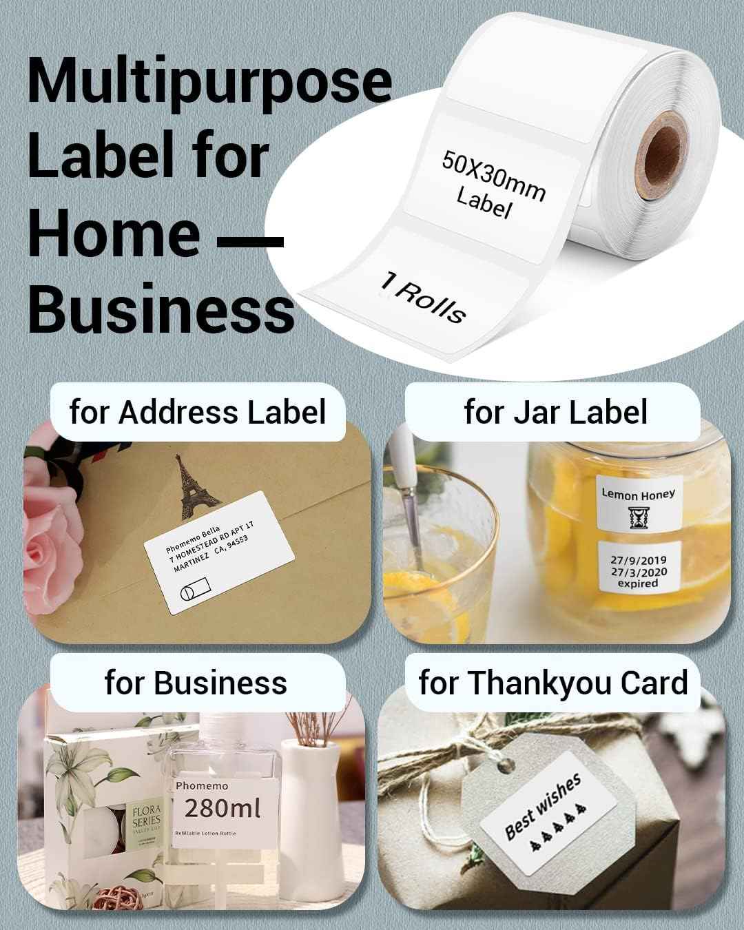 Phomemo Thermal Labels for M110/M221/M220/M120/M200,50x30mm - TTpen