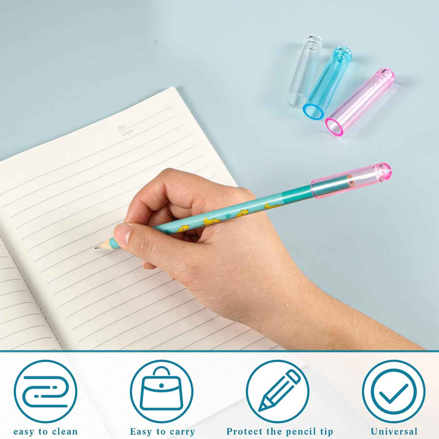 18Pcs Plastic Pencil Caps Tip Protector for Wooden Pencil Extender - TTpen