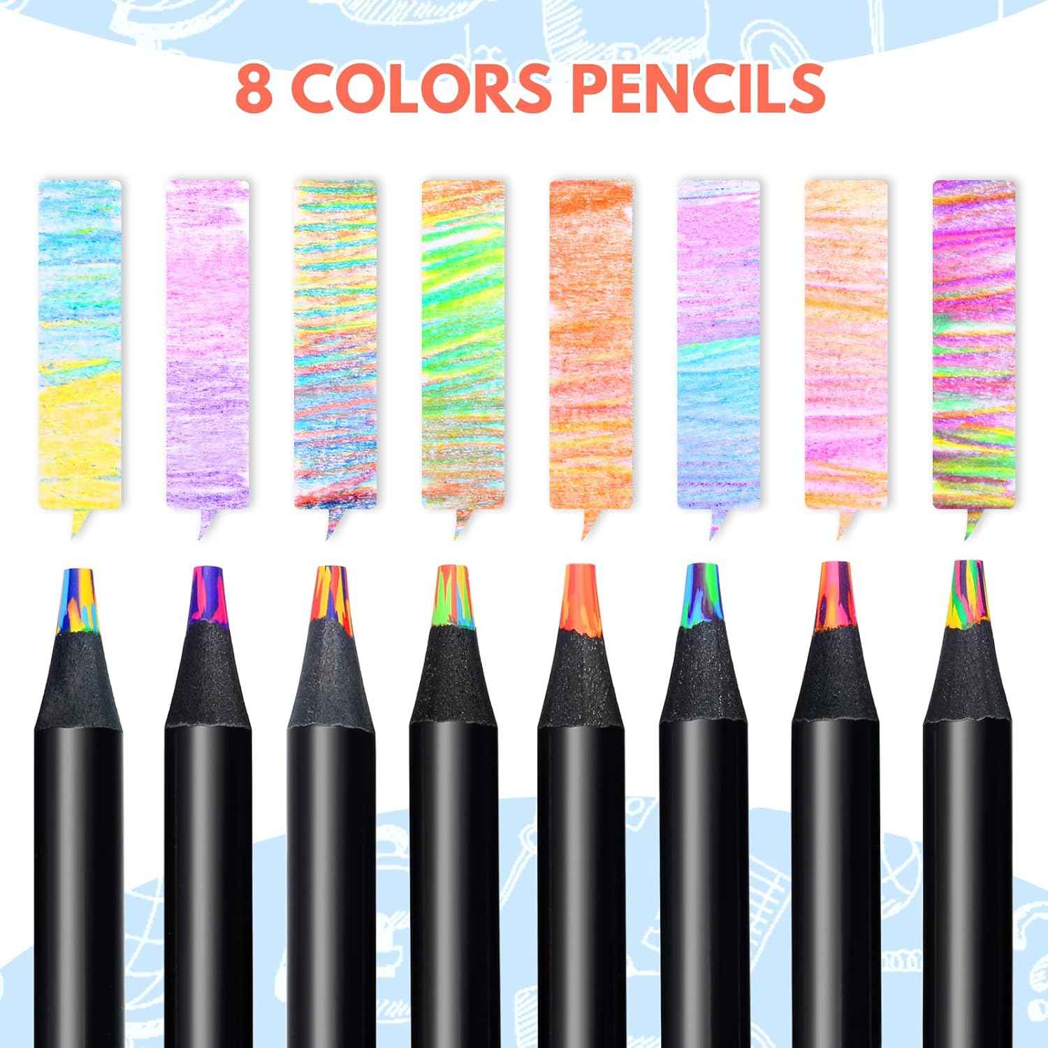 8IN1 Colored Art Pencils for Adult Coloring Drawing,8 Pack - TTpen
