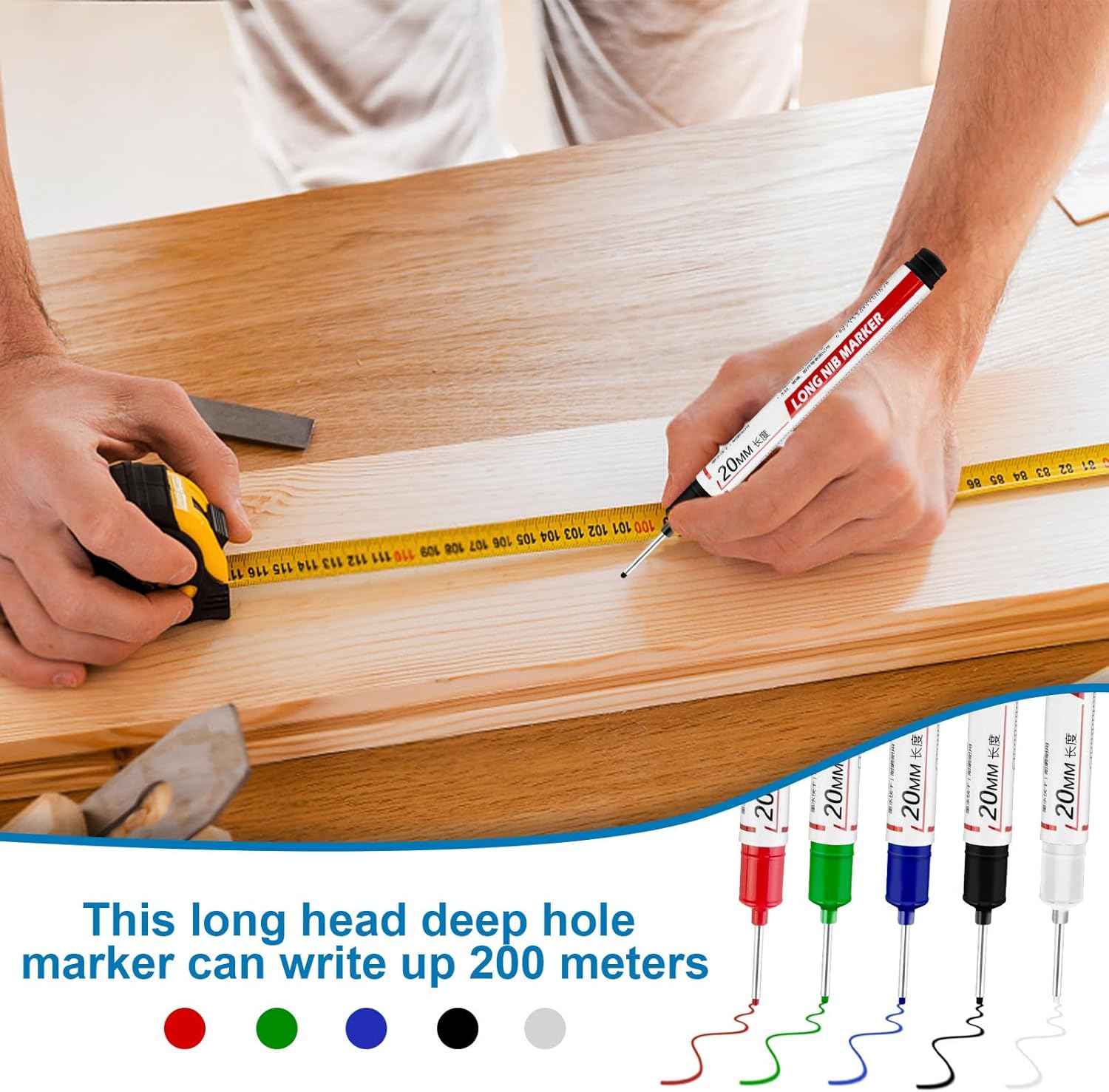 10Pcs Long Head Deep Hole Marker - Long Nib Marker Pen