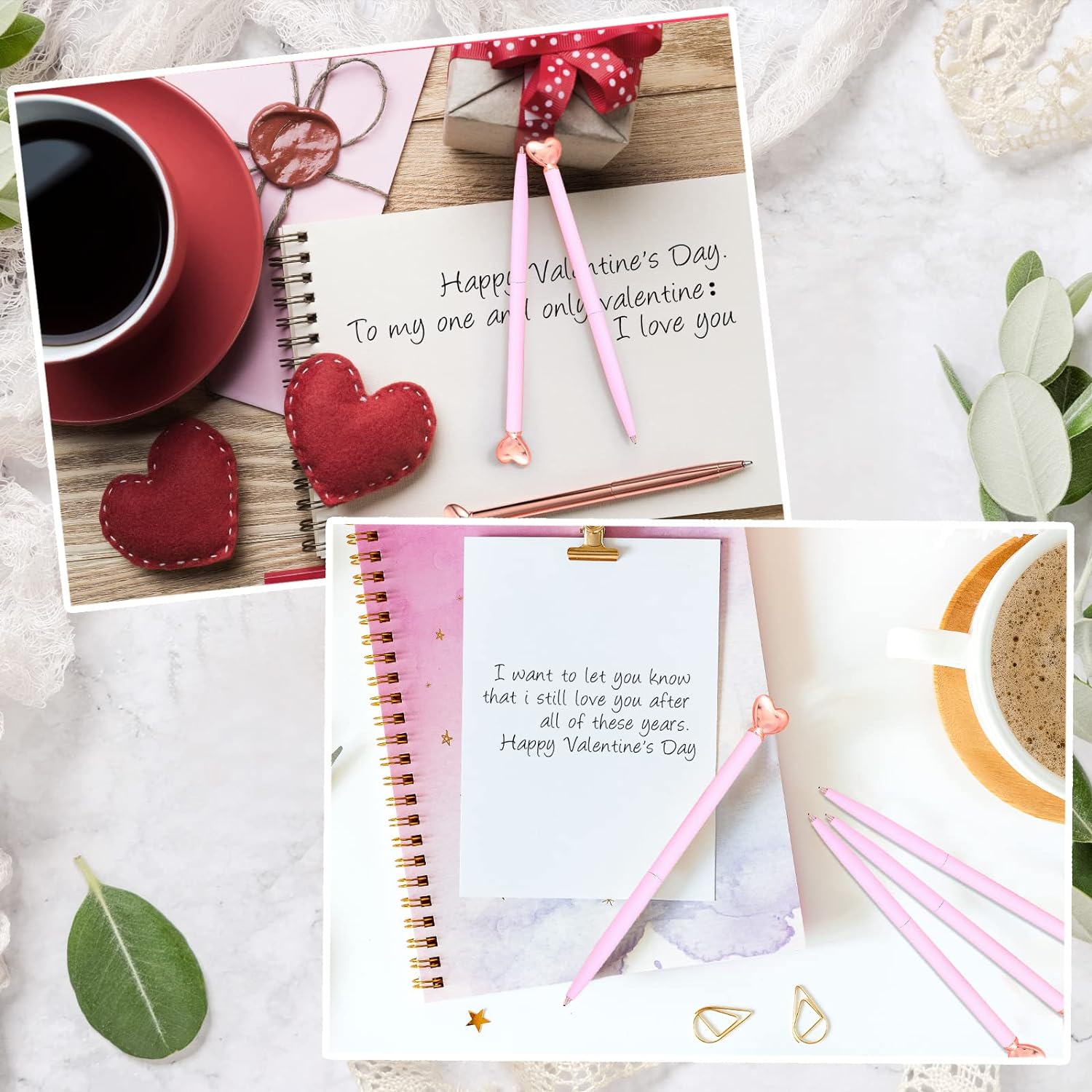 24Pcs Heart Shaped Retractable Metal Ballpoint Pens