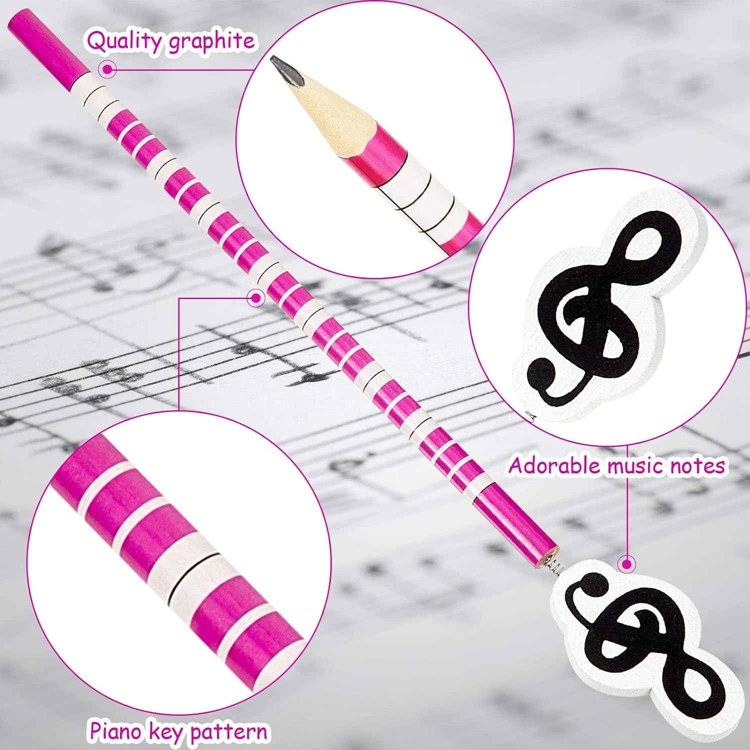 12 Pieces Music Notes Pencils Kids Wooden Pencils - TTpen