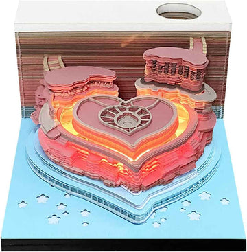 Fortress of Love,3D Memo Pad,Castle Buildings,Pink - TTpen