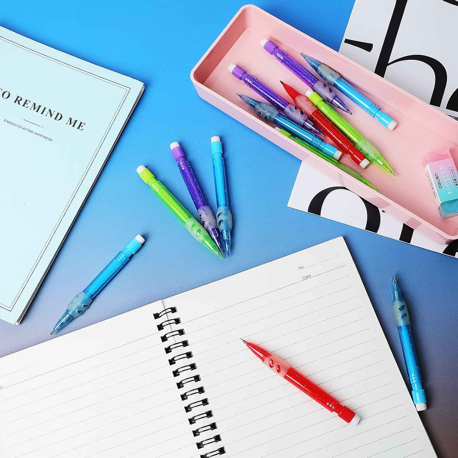 16pcs Mini Mechanical Pencils 0.7mm with Eraser - TTpen