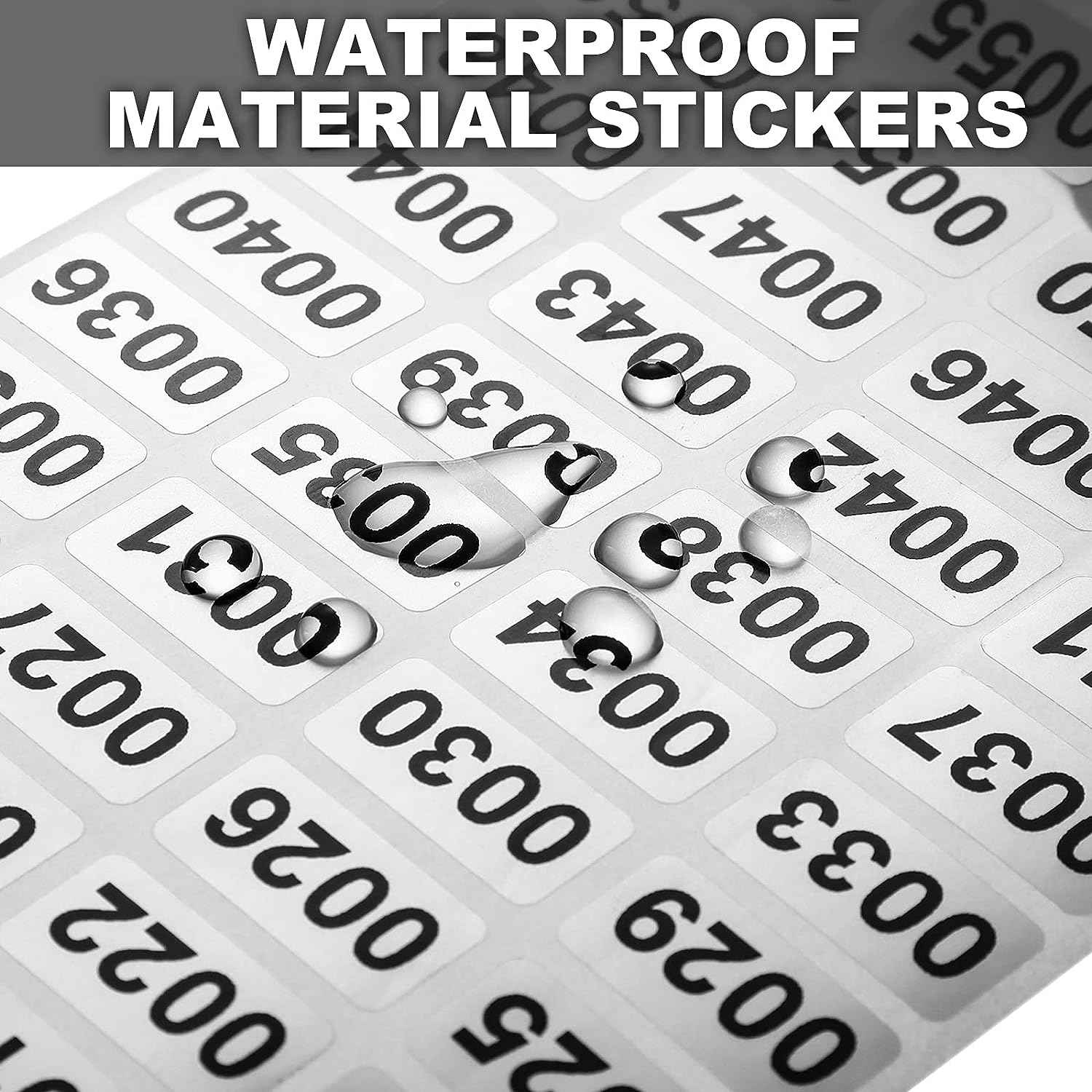 001-2000 Pcs Inventory Number Sticker Labels Self Adhesive Waterproof - TTpen