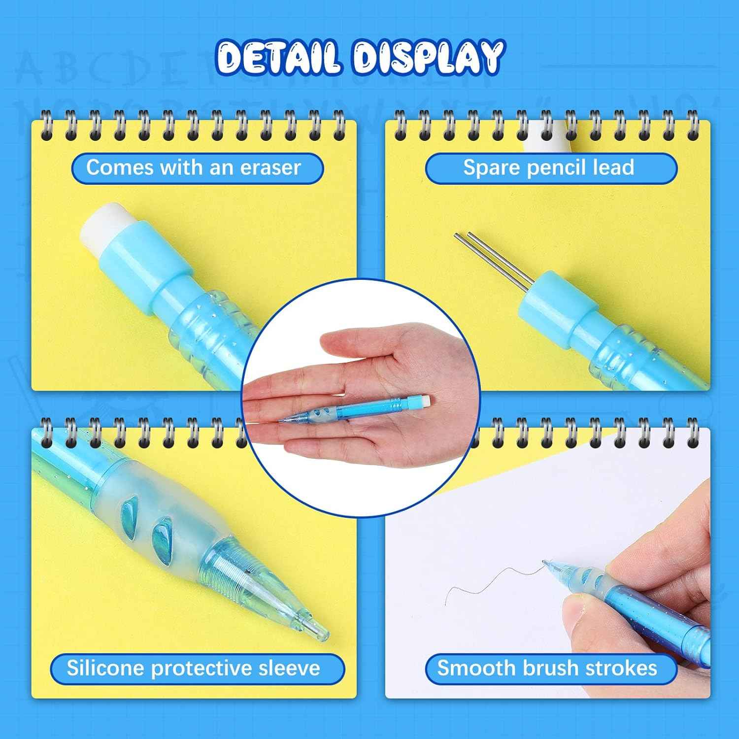 16pcs Mini Mechanical Pencils 0.7mm with Eraser - TTpen