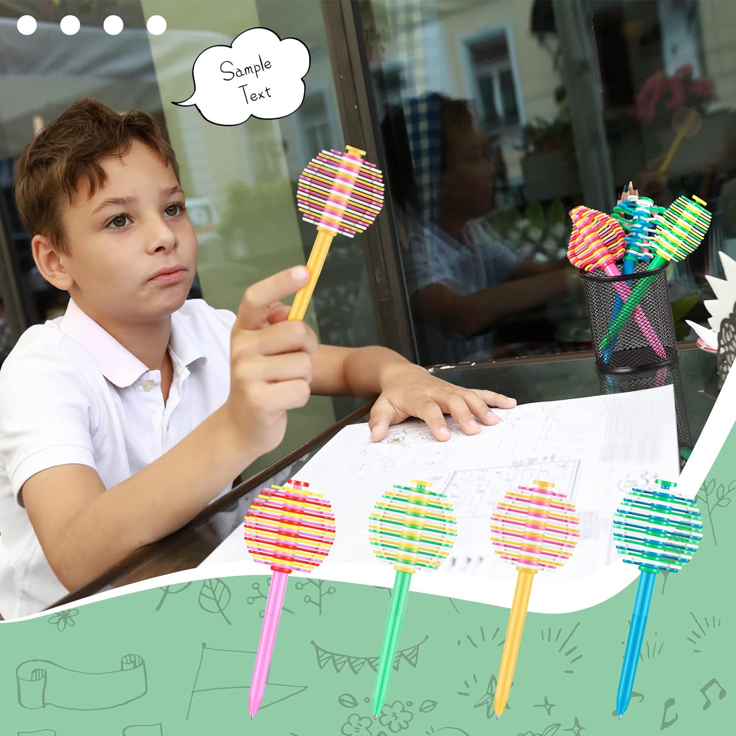 4Pcs Fidget Toy Ballpoint Pen Spinner for Kids Children Student