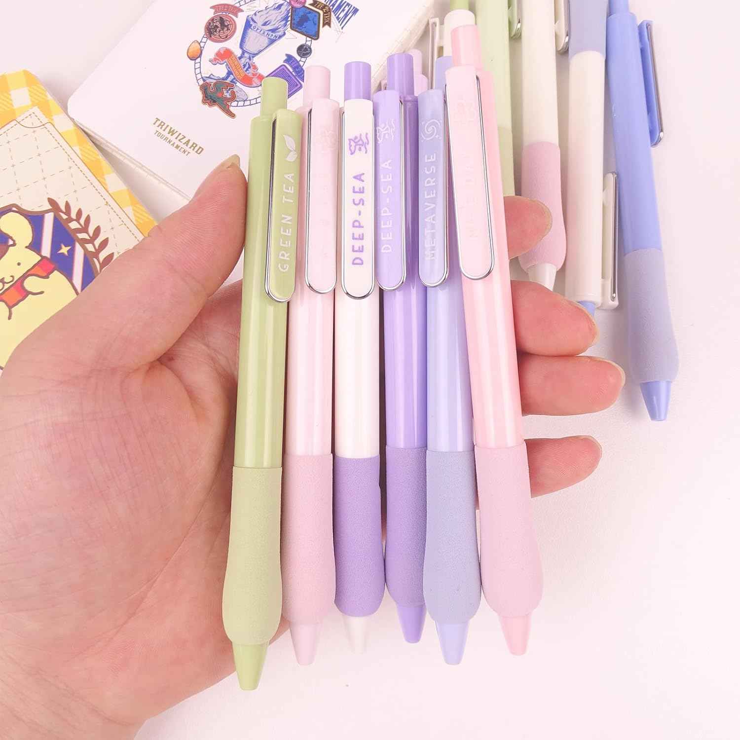 COLNK Gel Pens 0.5mm Black Ink Fine Point with Soft Comfort Grip,12 Counts - TTpen