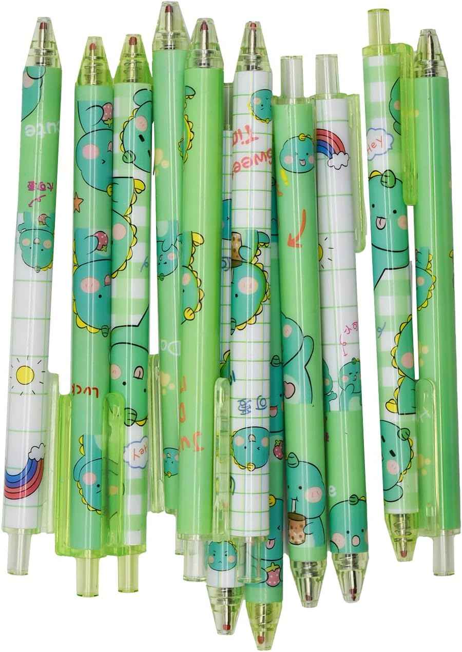 12PCS Cute Dinosaur Retractable Gel Pens For Kids School Supplies - TTpen