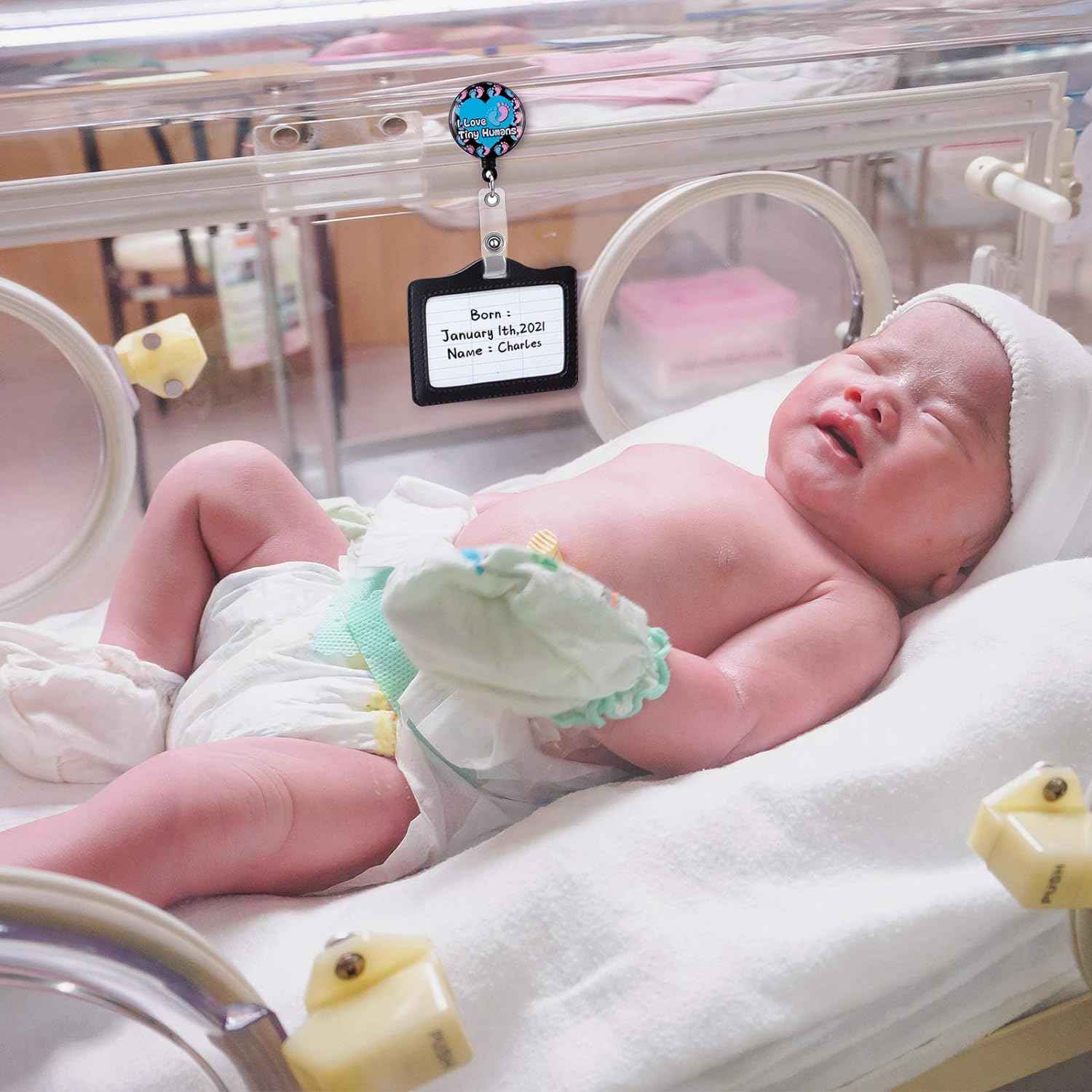 12Pcs I Love Tiny Humans Retractable Badge Holder for Pediatric Nurses - TTpen