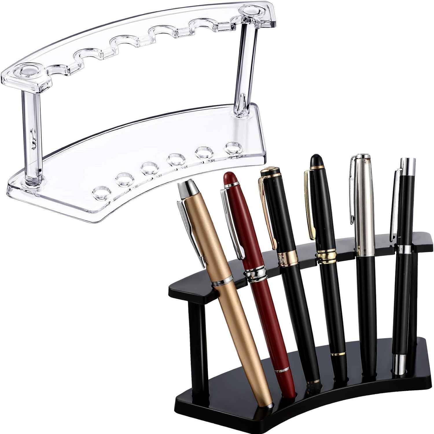 2pcs Plastic Pen Holder 6 Slot Pen Makeup Brush Rack Organizer - TTpen