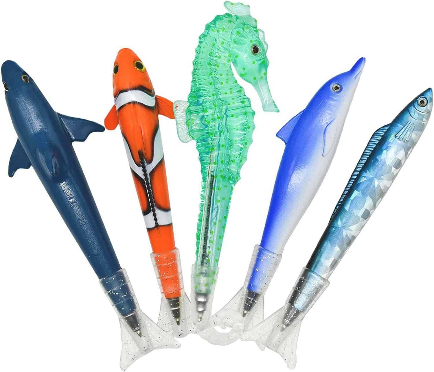 5PCS Clownfish Shark Sea Horse Dolphin Pens Sea Animal Ballpoint Pens - TTpen