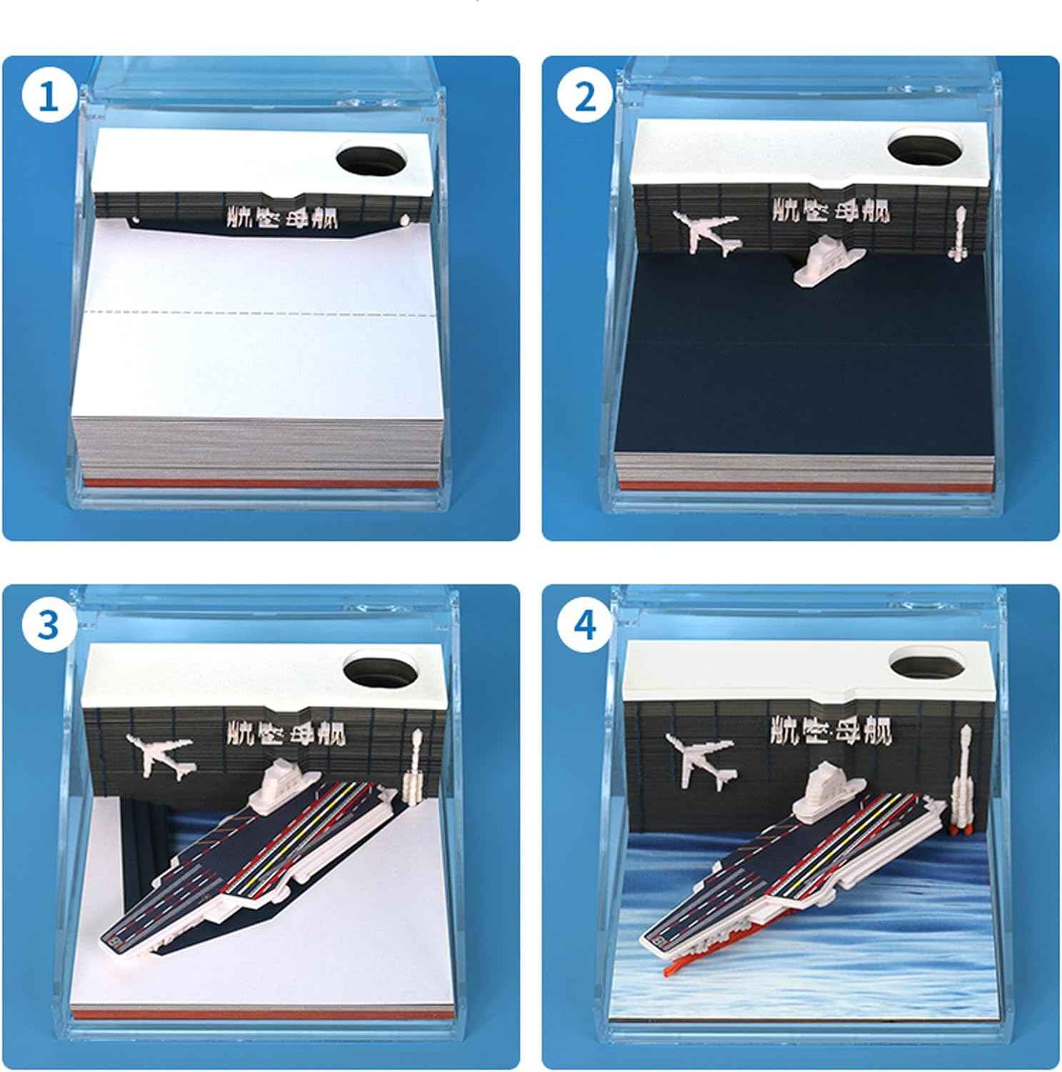 Aircraft Carriers Paper Notepad 3D Memo Pads with Pen Holder - TTpen