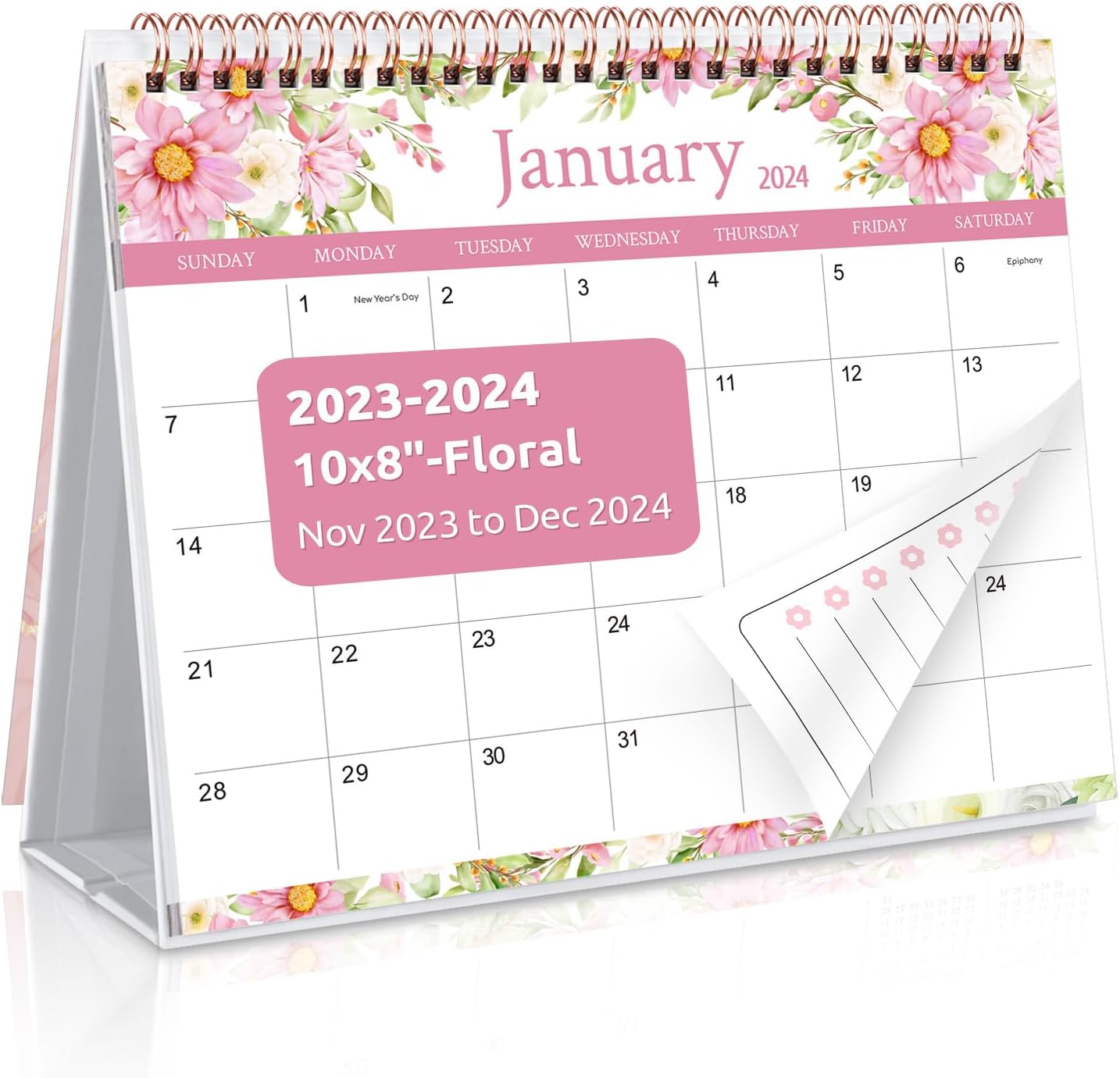 Small Desk Calendar 2024-2025,with To-do List Notes for Office School