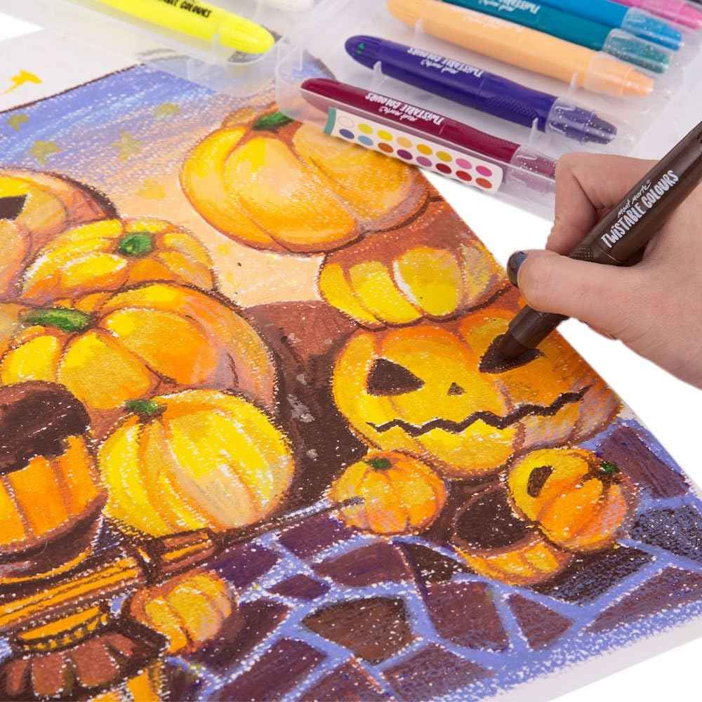 MONT MARTE Studio Twistable Colours,24 Blendable Colour Sticks 1 Paint Brush - TTpen