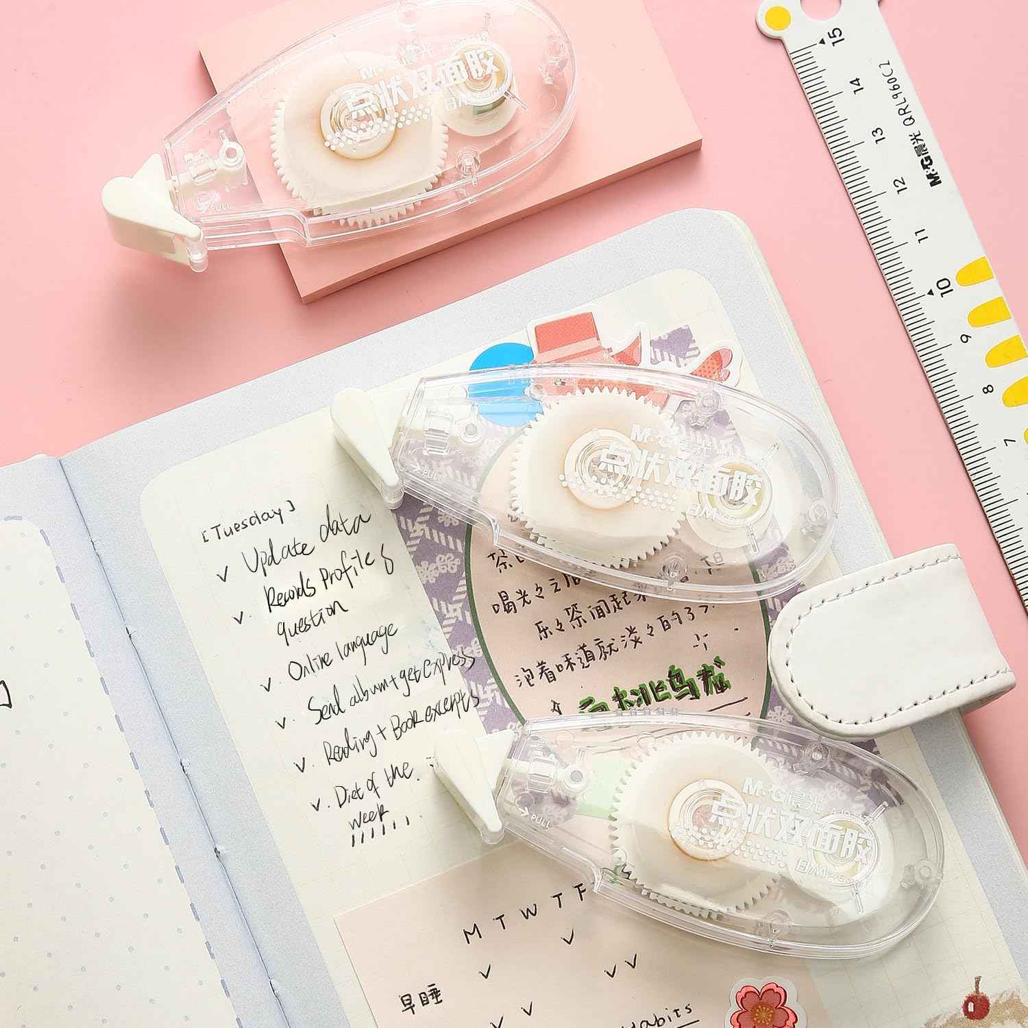 10 Pack Double Sided Glue Scrapbook Tape Roller,80M/262FT - TTpen