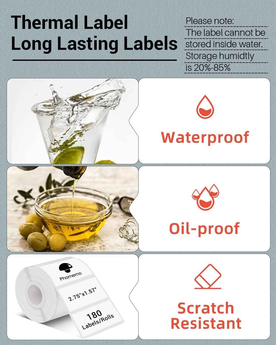 Phomemo Thermal Sticker Labels,70x40mm,for M221/M220/M200 - TTpen