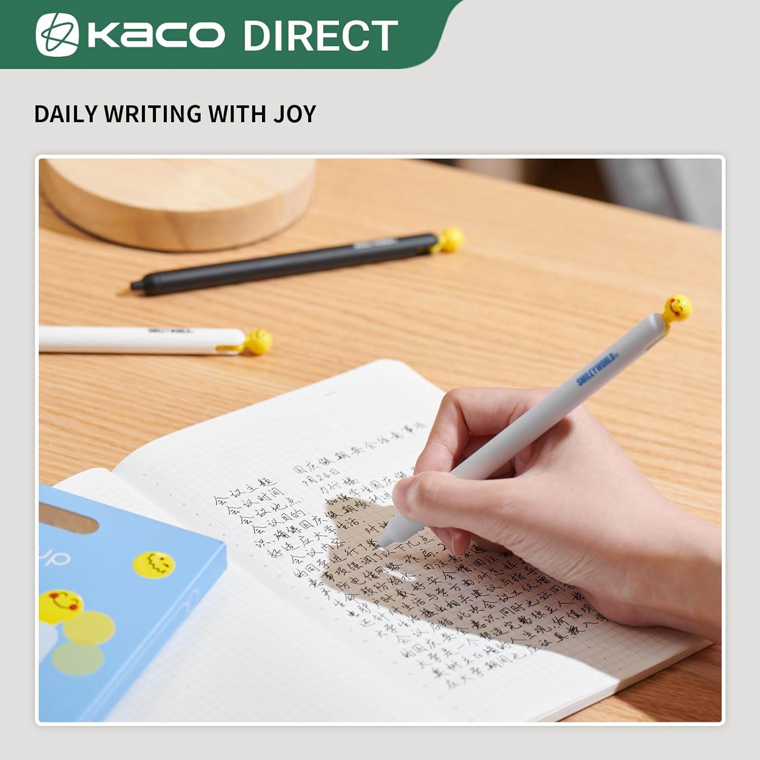 Kaco POPUP Gel Pens 3 Pieces with Extra 3 Refills