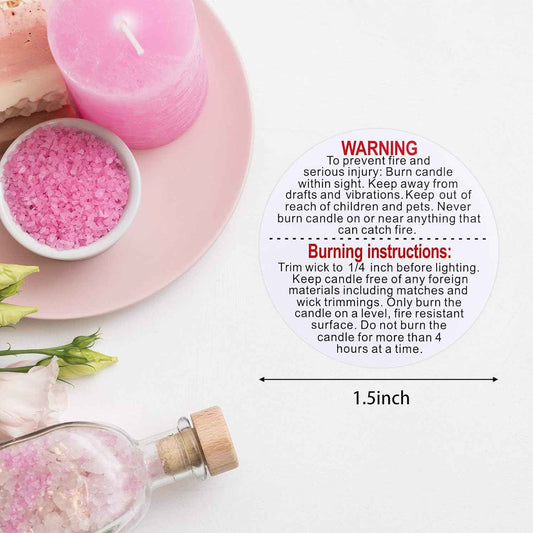 1000PCS Candle Jar Container Safety Warning Stickers Labels 1.5 Inch - TTpen