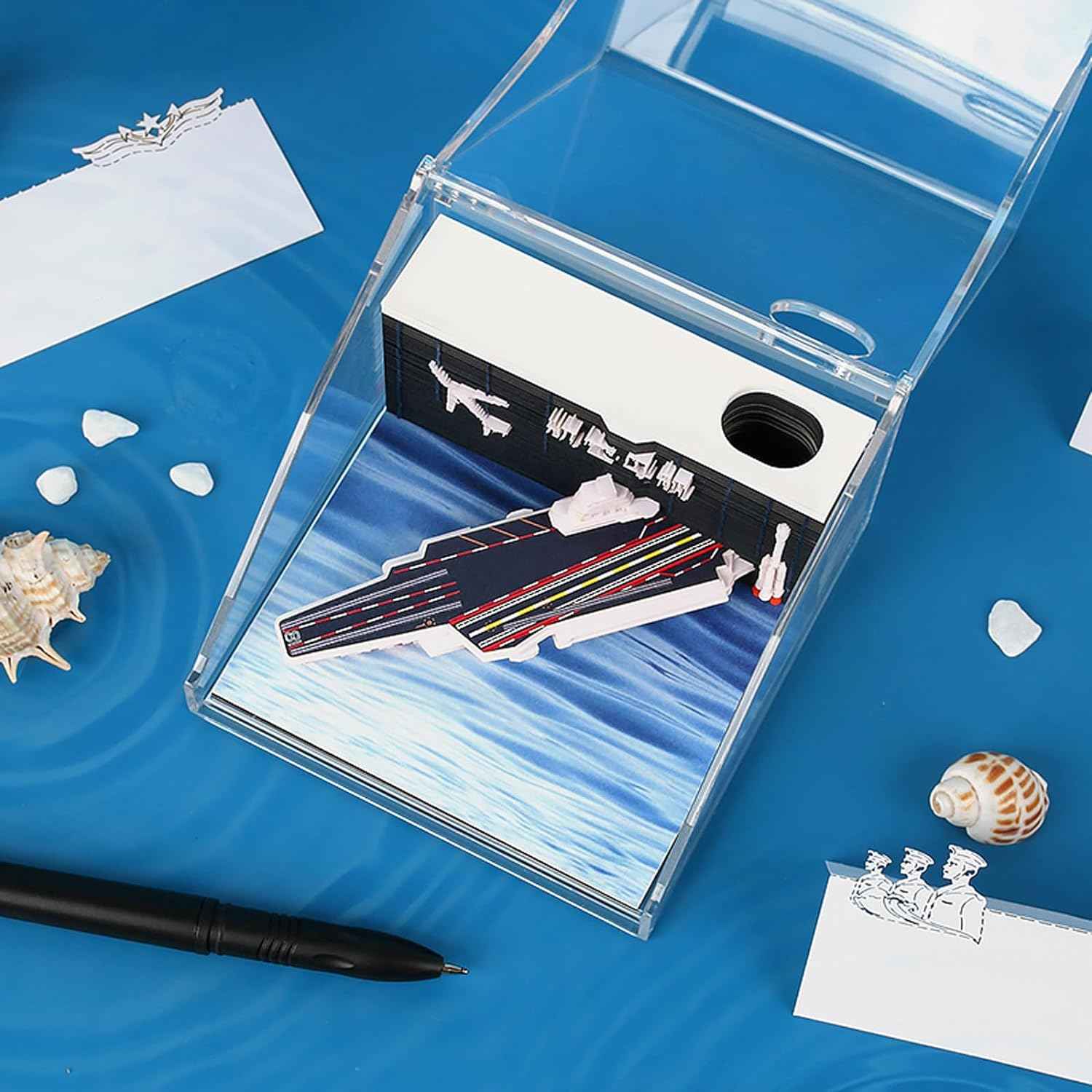 Aircraft Carriers Paper Notepad 3D Memo Pads with Pen Holder - TTpen