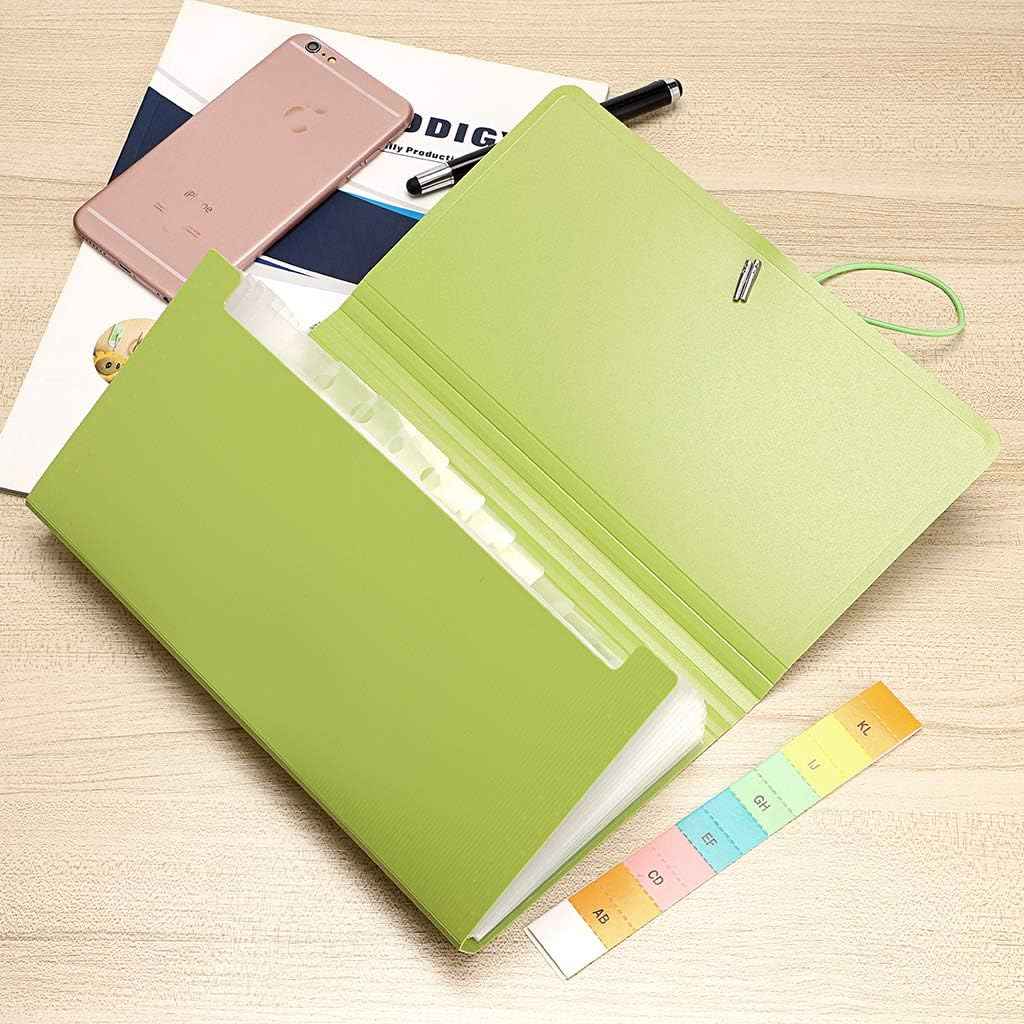 KOBEST 13 Pockets Expanding File Folder for Receipts Coupons Cards - TTpen