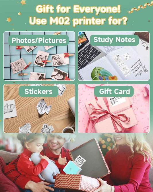 Phomemo M02 Sticker Printer Portable Thermal Label Printer with 1 Roll Paper - TTpen