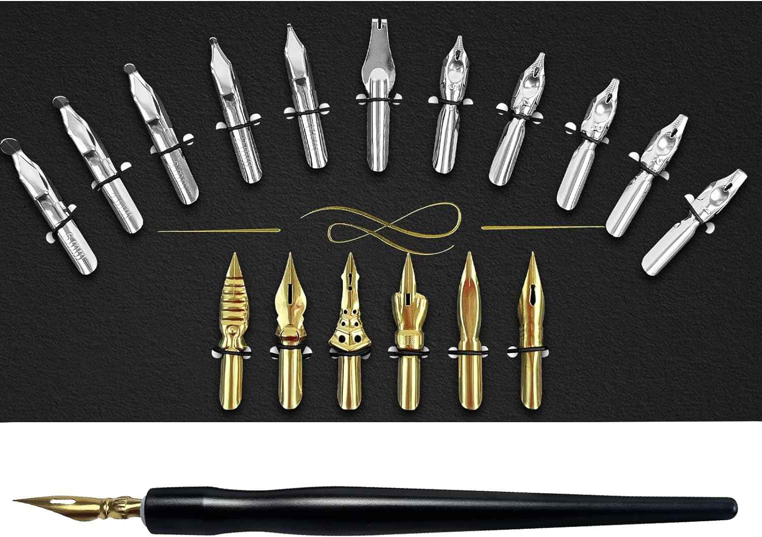 17 Pieces Stainless Steel Calligraphy Pen Nibs Set - TTpen