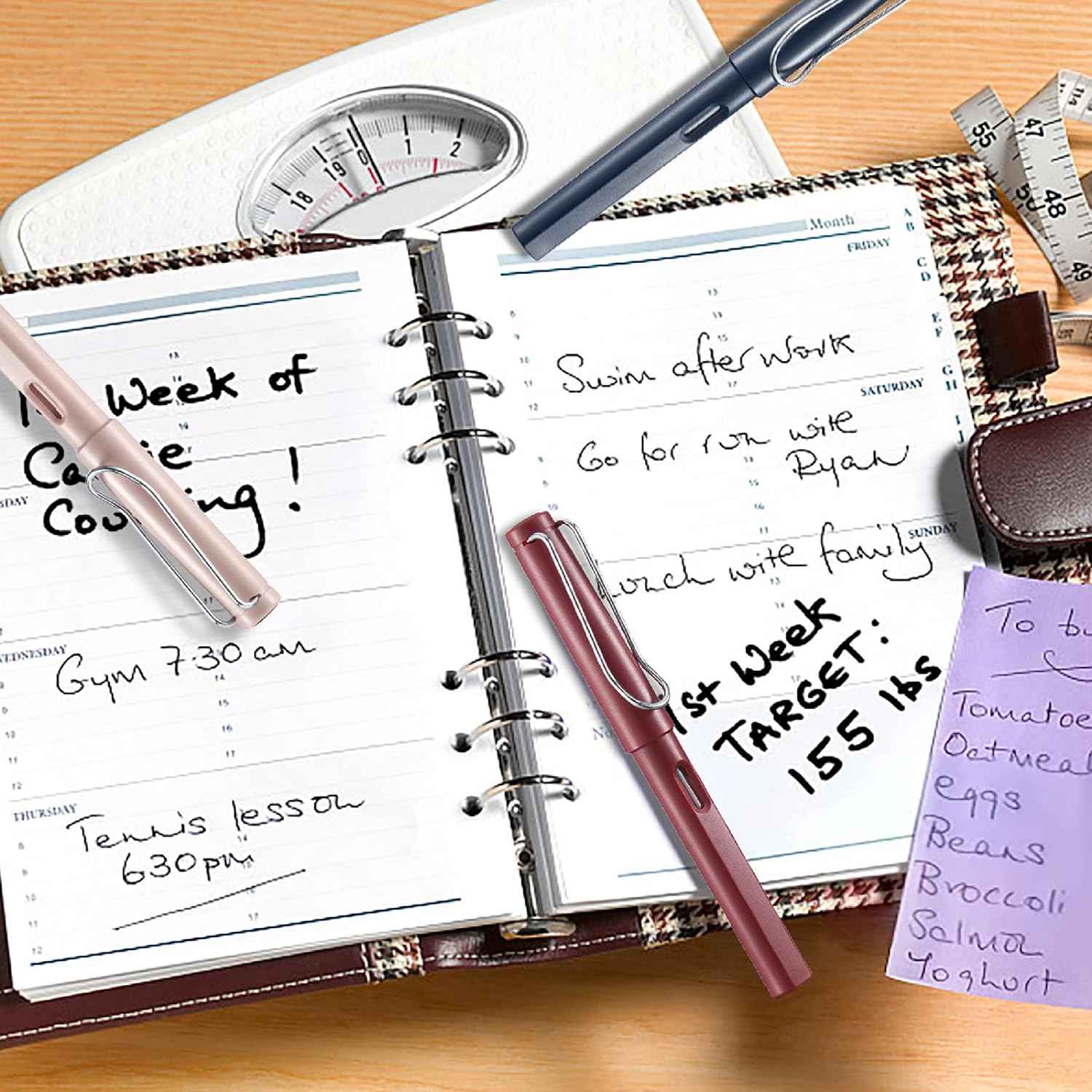 Maikedepot 6PCS Fountain Calligraphy Brush Pens with 48 Ink Cartridges - TTpen