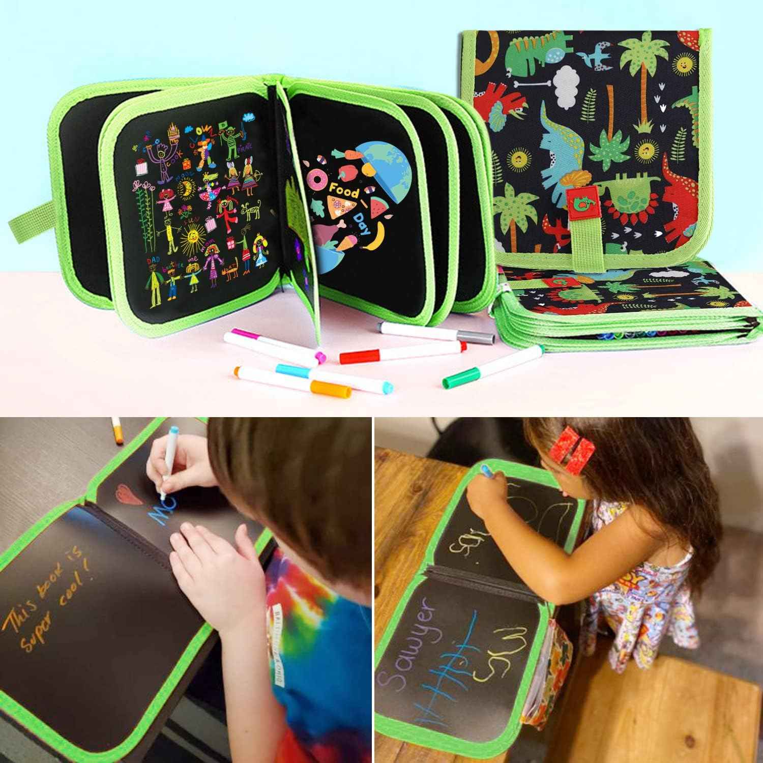 Erasable Doodle Book Drawing Pads for Kids with 12 Watercolor Pens - TTpen