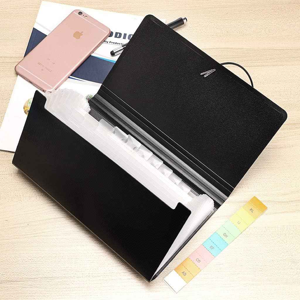 KOBEST 13 Pockets Expanding File Folder for Receipts Coupons Cards - TTpen