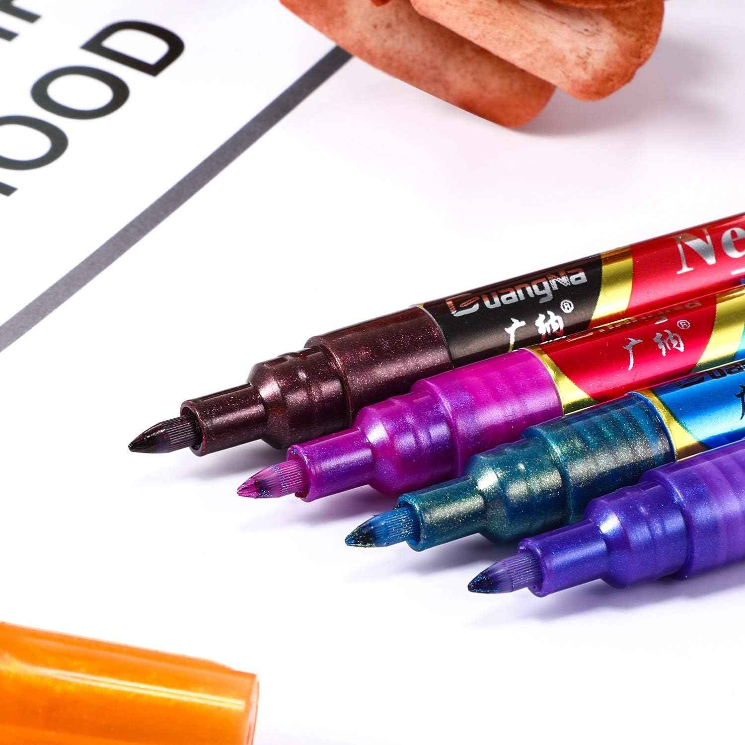 Guangna Neon Gel Pen Glitter Double Color Metallic Marker-12 Colors - TTpen