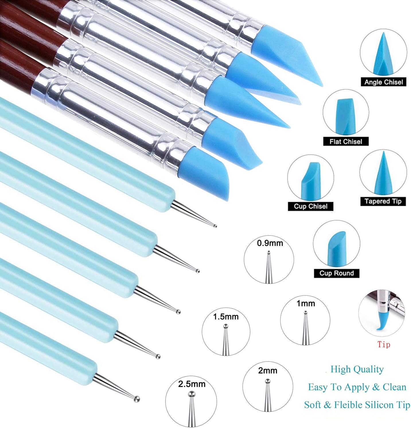 10PCS Silicone Clay Sculpting Tool for Pottery Craft